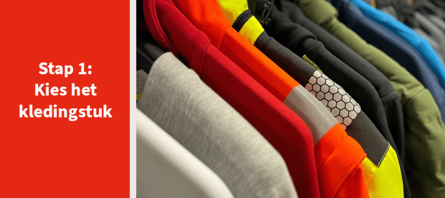 Kies de kledij die je wil personaliseren.